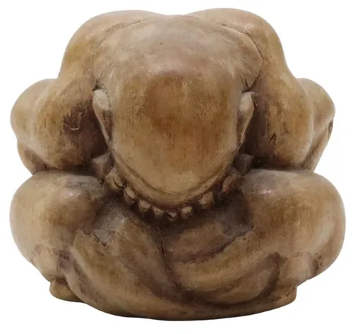 Carved Wood Shy Man