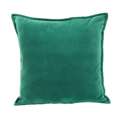 Emerald Green Velvet Solid Throw Pillow