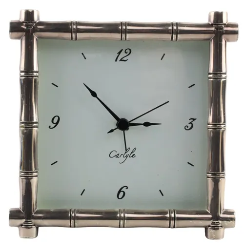 Silver Plated Brass Bamboo Alarm Clock