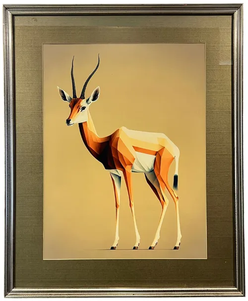 Geometric Gazelle In Silver Frame