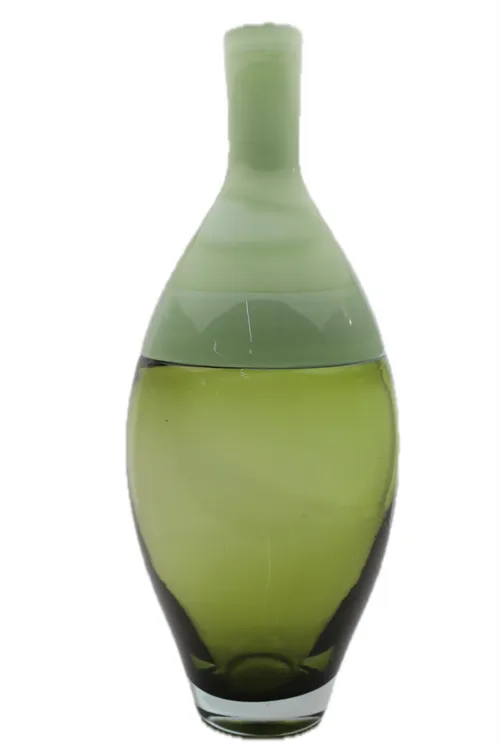 Dark Sea Green & Field Drab Green Glass Vase
