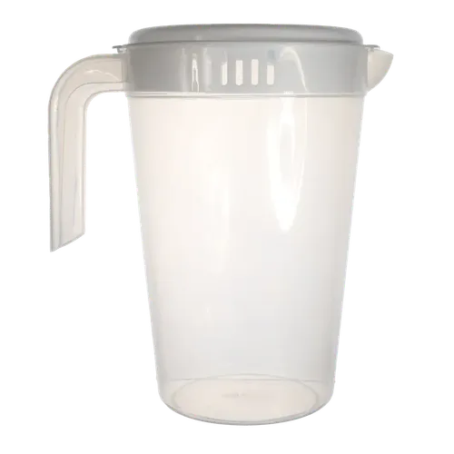 Clear Plastic Pitcher With White Lid - Medium 