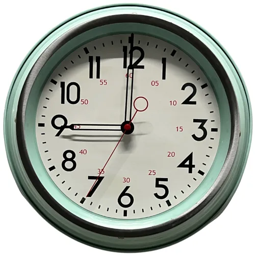 Turquoise Metal Wall Clock