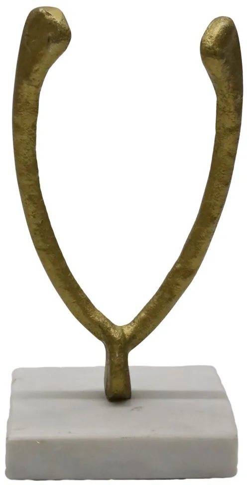 Gold Wishbone On Marble Base