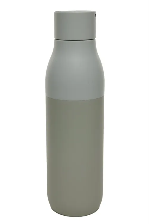 Sandstone Beige & White Metal Water Bottle