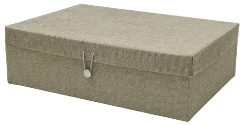 Beige Woven Letter Document Storage Box