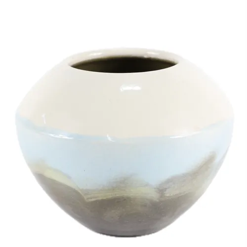 Grey Clouded Blue & White Vase - Small