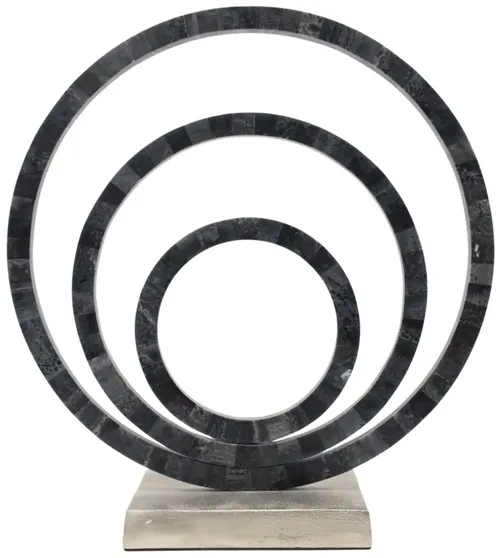 Inlay Tile Ring Sculpture On Base