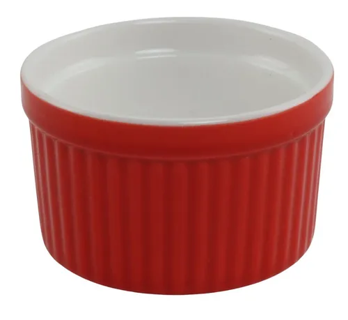 Red Ribbed Ceramic Ramekin