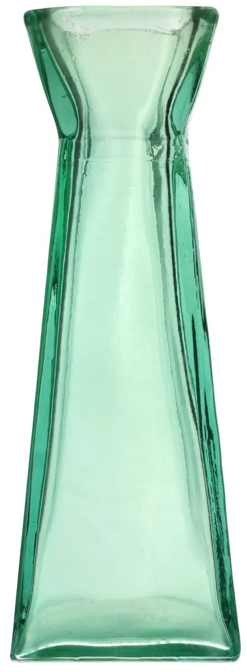 Clear Green Glass Tapered Vase