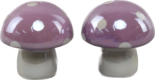 Pink Ceramic Mushroom Salt & Pepper Set