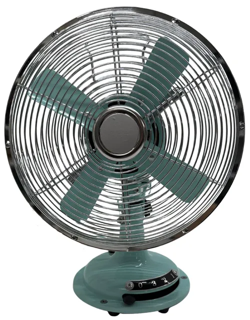 Turquoise & Silver Desktop Fan