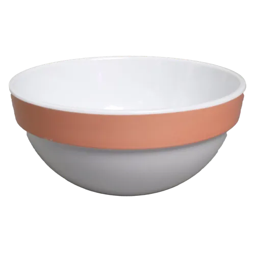 White Melamine Bowl With Peach Rim