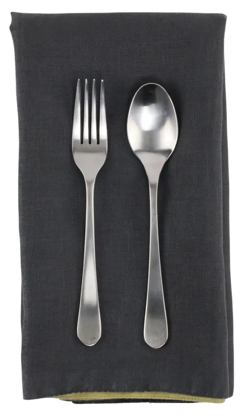 Reversible Charcoal Grey With Gold Reverse Linen Napkin