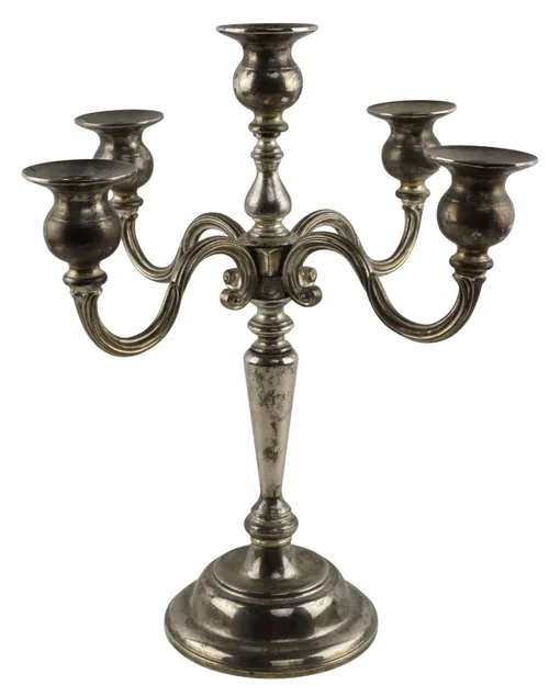 Silver Plated Five Arm Candelabra 