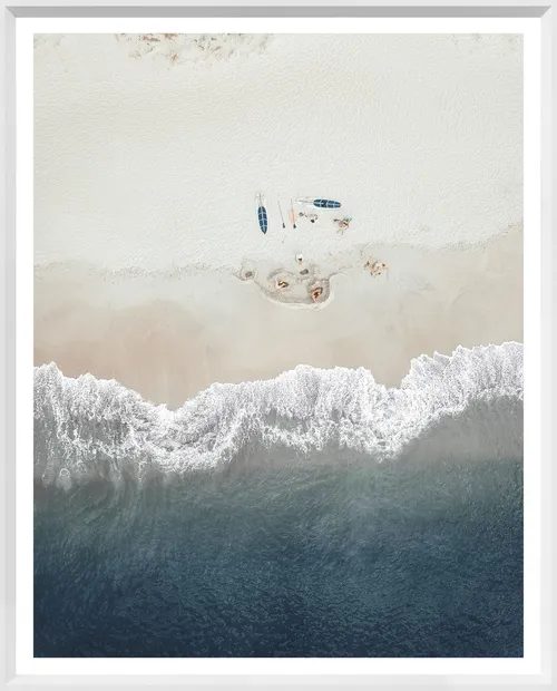 Beach Waves Photograph With White Frame