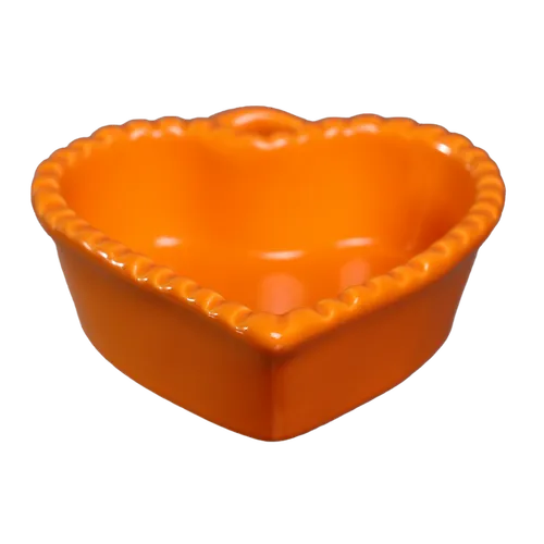 Orange Heart Ramekin