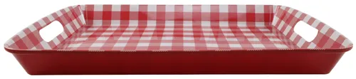 Red & White Gingham Plastic Serving Tray