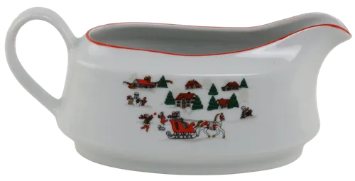 White Christmas Scene Sauce Pitcher