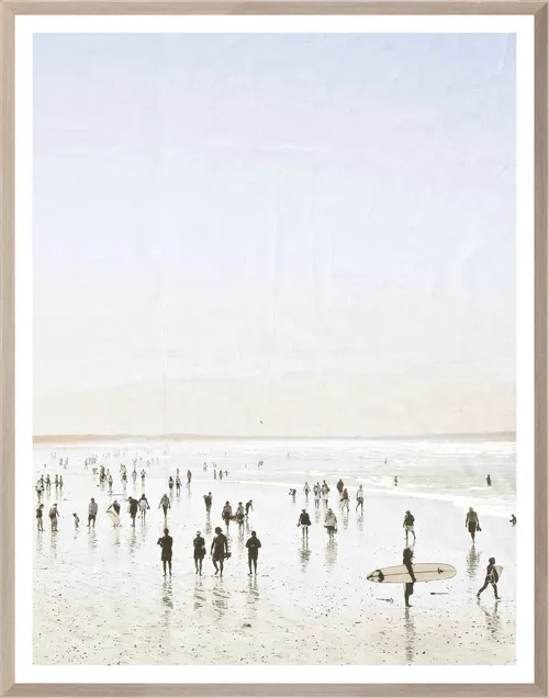 Beach Surf Photograph With Wood Frame