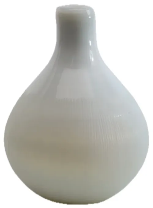 White Gloss & Matte Milk Glass Bud Vase