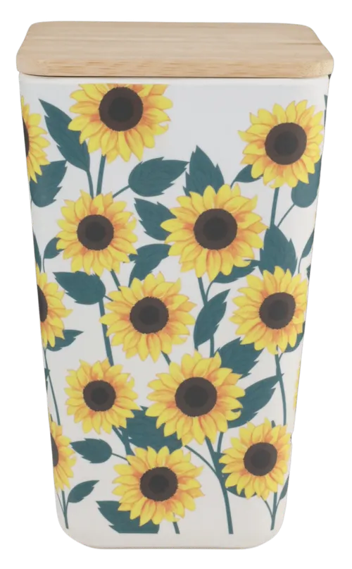 Wheat Straw Sunflower Container With Lid