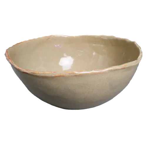 Beige Fleck Ceramic Serving Bowl