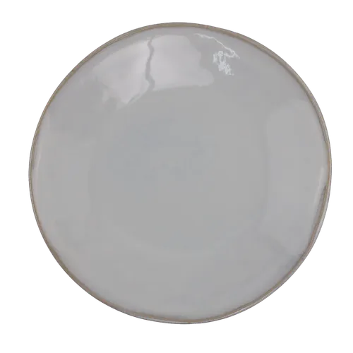 White Stoneware With Beige Rim Side Plate