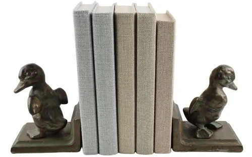 Brass Baby Duck Bookend Set