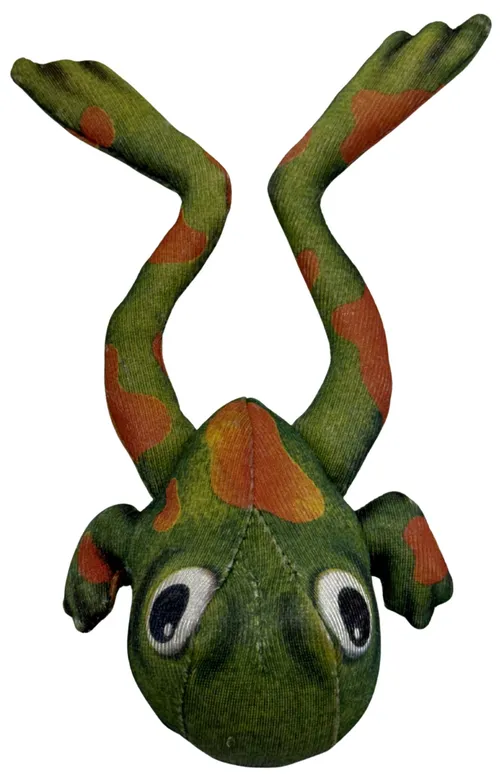 Green & Orange Stuffed  Spotted Frog Plush