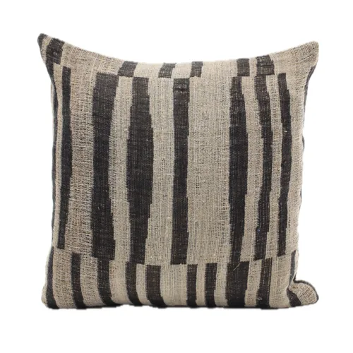 Brown Broken Prison Bars In Grasspaper Style With Solid Putty Back Throw Pillow