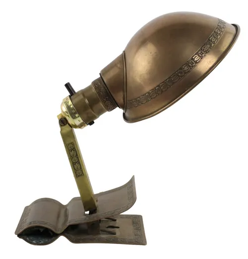 Vintage Copper Clip On Desk Lamp