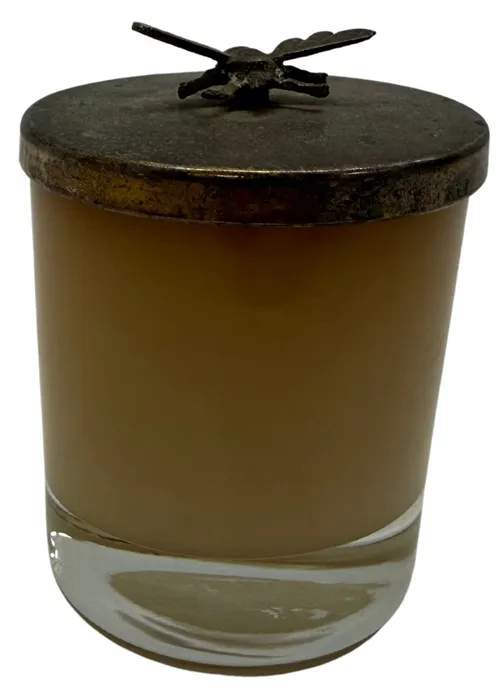 Clear Glass Candle Jar With Metal Bee Lid