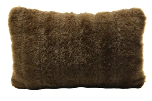 Brown Faux Fur Throw Pillow