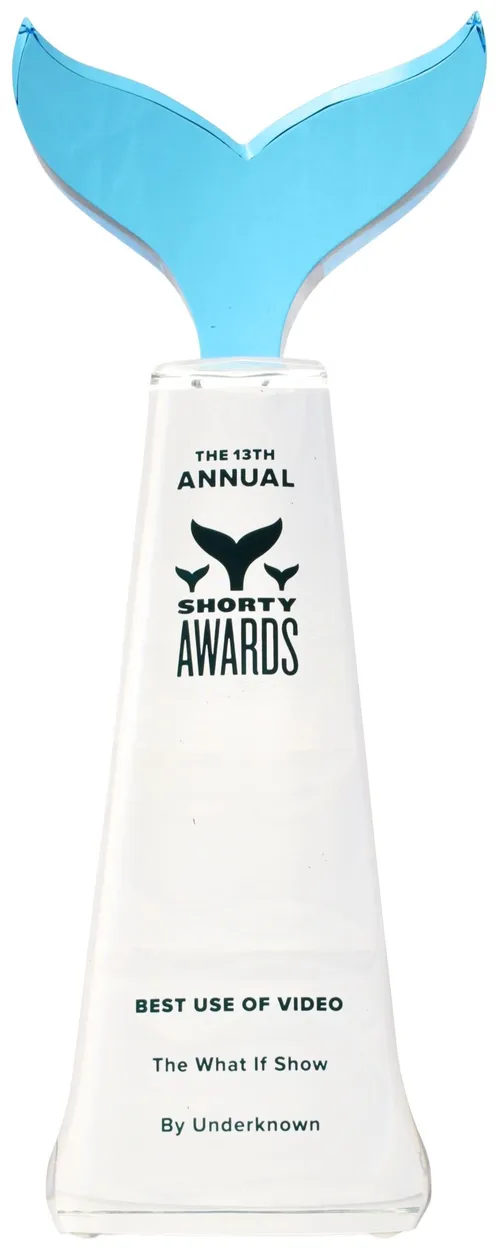 Clear Crystal Whale Tail Award Trophy