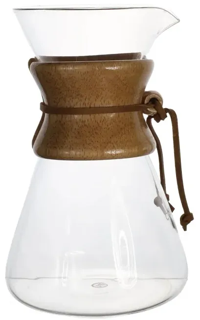 Clear Glass & Wood Pour Over Coffee Maker