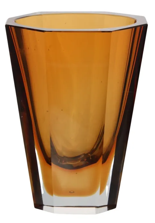 Clear Amber Crystal Vase