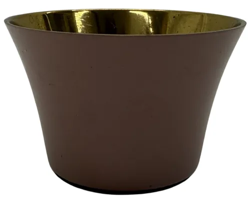 Matte Pink & Gold Tapered Candle Holder