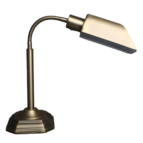 Antiqued Brushed Brass Gooseneck Desk Lamp