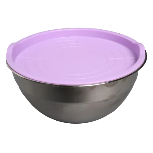 2.5 Quart Stainless Steel Mixing Bowl With Purple Lid