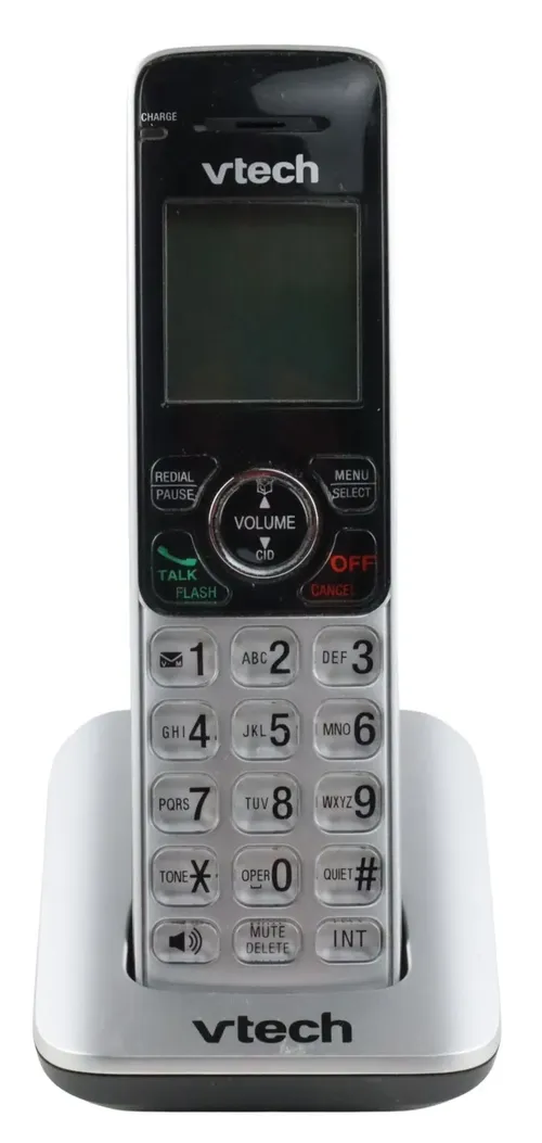 Silver Cordless Phone With Clear Buttons 