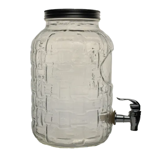 Clear Glass Lattice Pattern Drink Dispenser