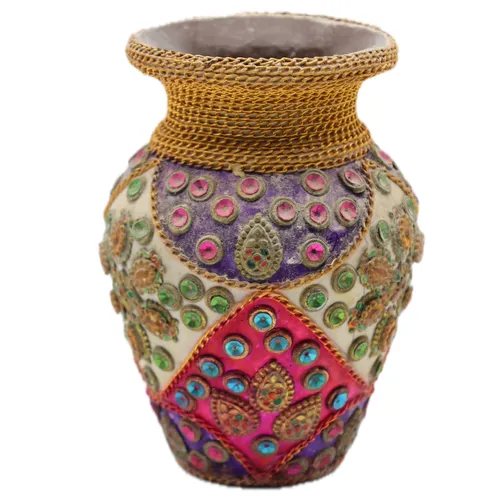 Eastern Jewelled Ceramic Vase
