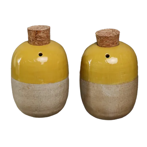 Flaxen & Ecru Yellow Salt & Pepper Shaker Set