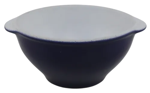 Navy Blue Stoneware Mixing Bowl With White Interior