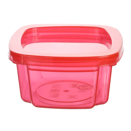 Clear Red Plastic Storage Container