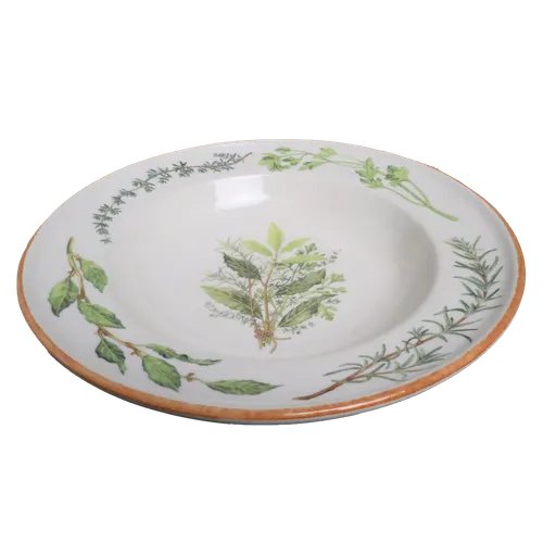 Herb Garden Motif Large Serving Bowl