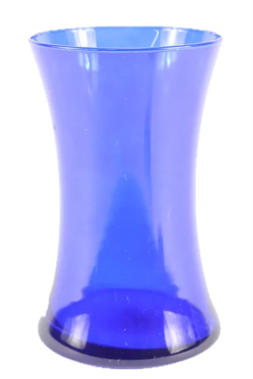 Dark Blue Fluted Glass Vase