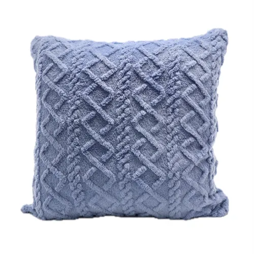 Pastel Blue Lush Embossed Velvet Throw Pillow
