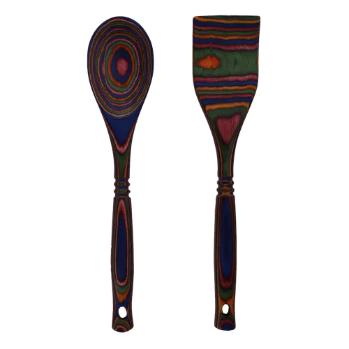Rainbow Wood Serving Set 
